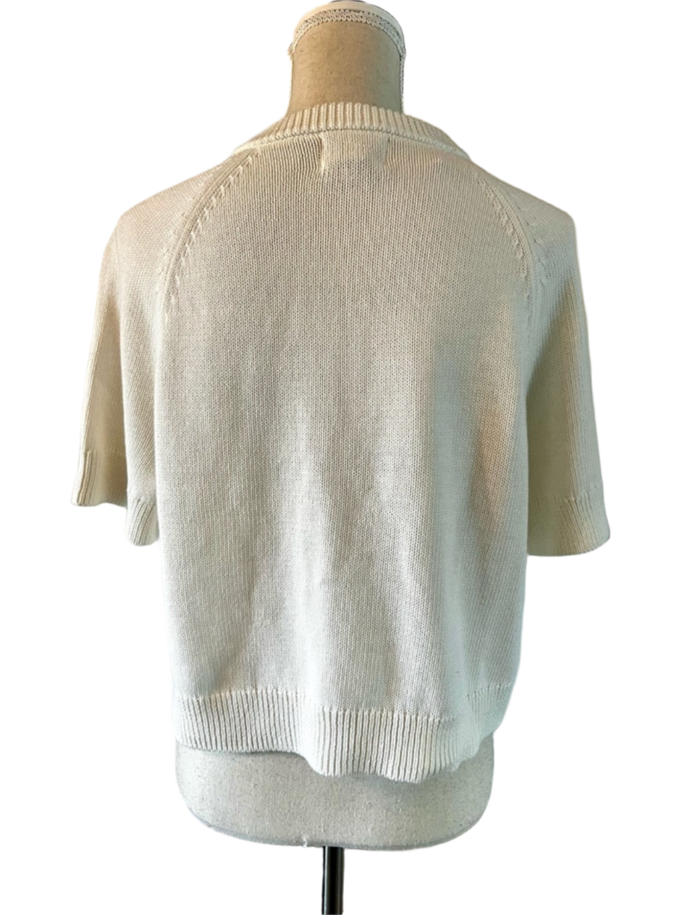 Universal Thread Cream Short Sleeve Button Cardigan 100% Cotton Size Medium NEW - Picture 7 of 13